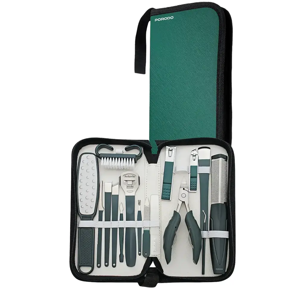 PORODO 16 IN 1 PORTABLE NAIL CLIPPER SET GREEN PDLFST8010GN