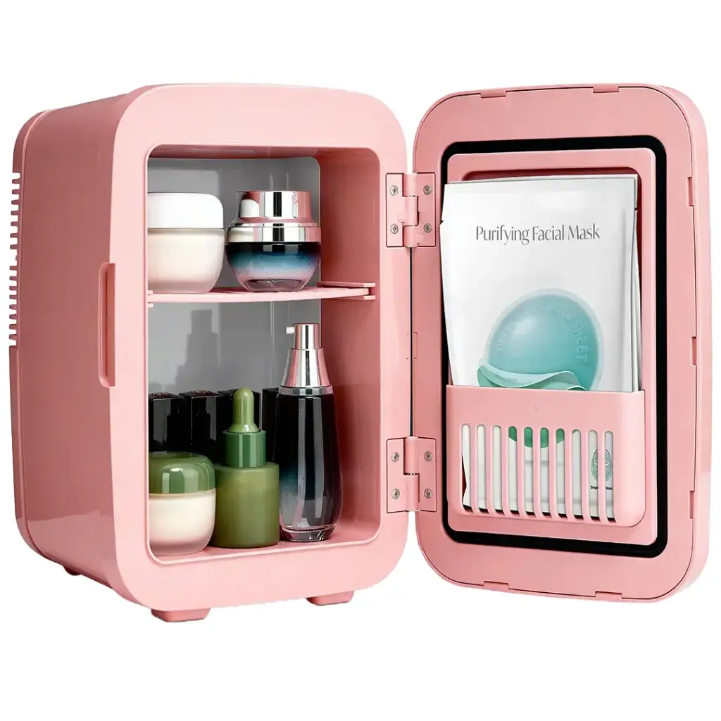 PORODO FROSTLITE COOLING MINI MAKEUP FRIDGE LED MIRROR PINK PDLFSTC4PK
