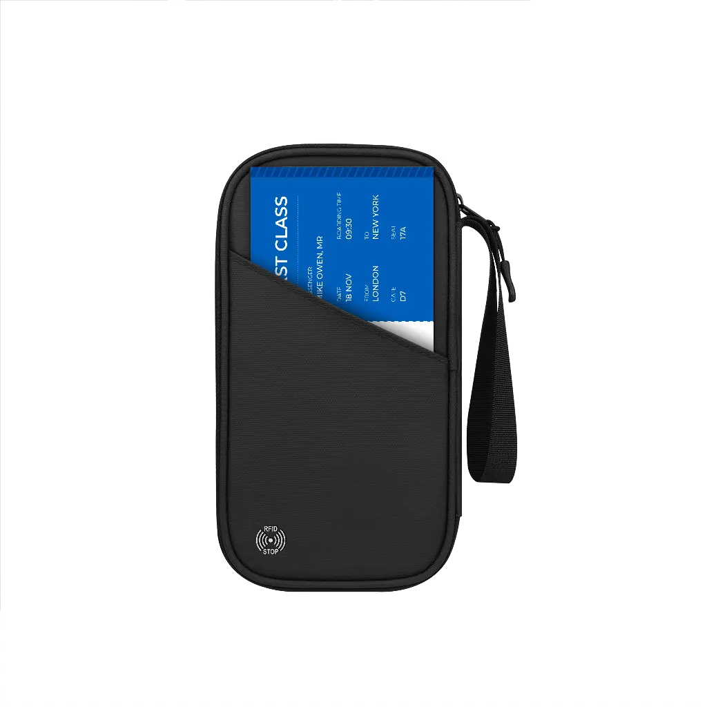 PORODO LIFESTYLE MILANO SMART PASSPORT HOLDER RFID BLOCKING PROTECTION BLACK PDLFSTFB30BK thumbnail 4