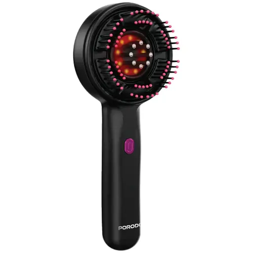 PORODO LIFESTYLE RED LIGHT THERAPY SCALP MASSAGE COMB BLACK PDLFSTFH918BK