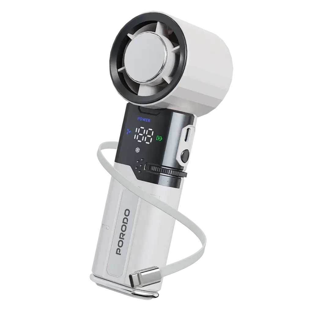 PORODO LIFESTYLE CHILLO PLUS RECHARGEABLE ICE COOLING FAN WHITE PDLFSTMF120WH