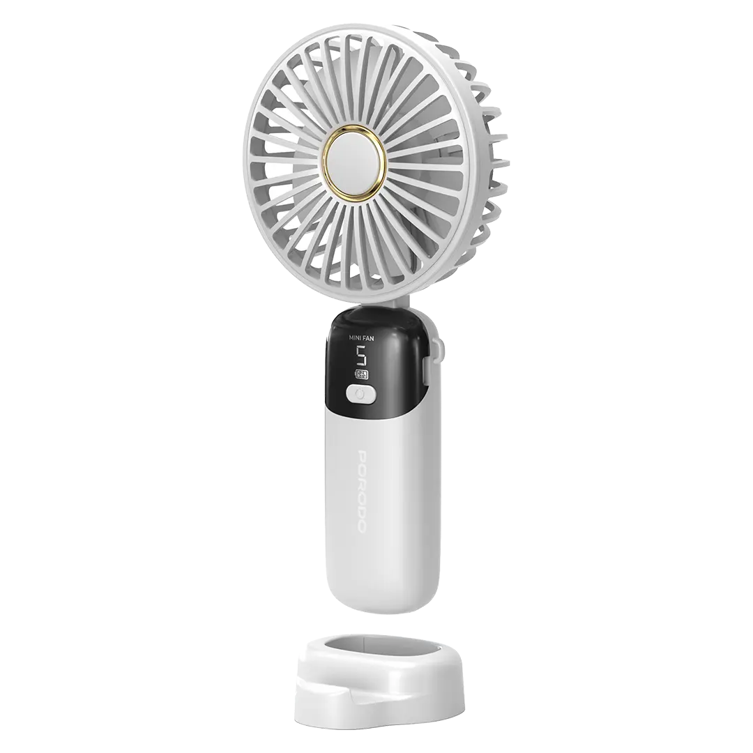 PORODO CHILLO FLEX PORTABLE HANDHELD FAN WHITE PDLFSTS5WH