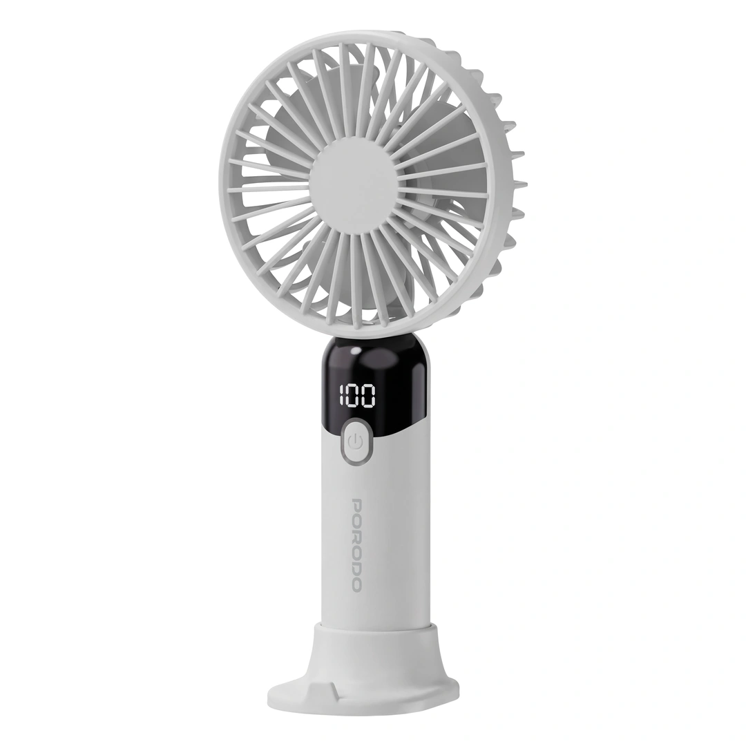 PORODO CHILLO AIR PORTABLE HANDHELD FAN WITH LED DISPLAY WHITE PDLFSTZH13WH