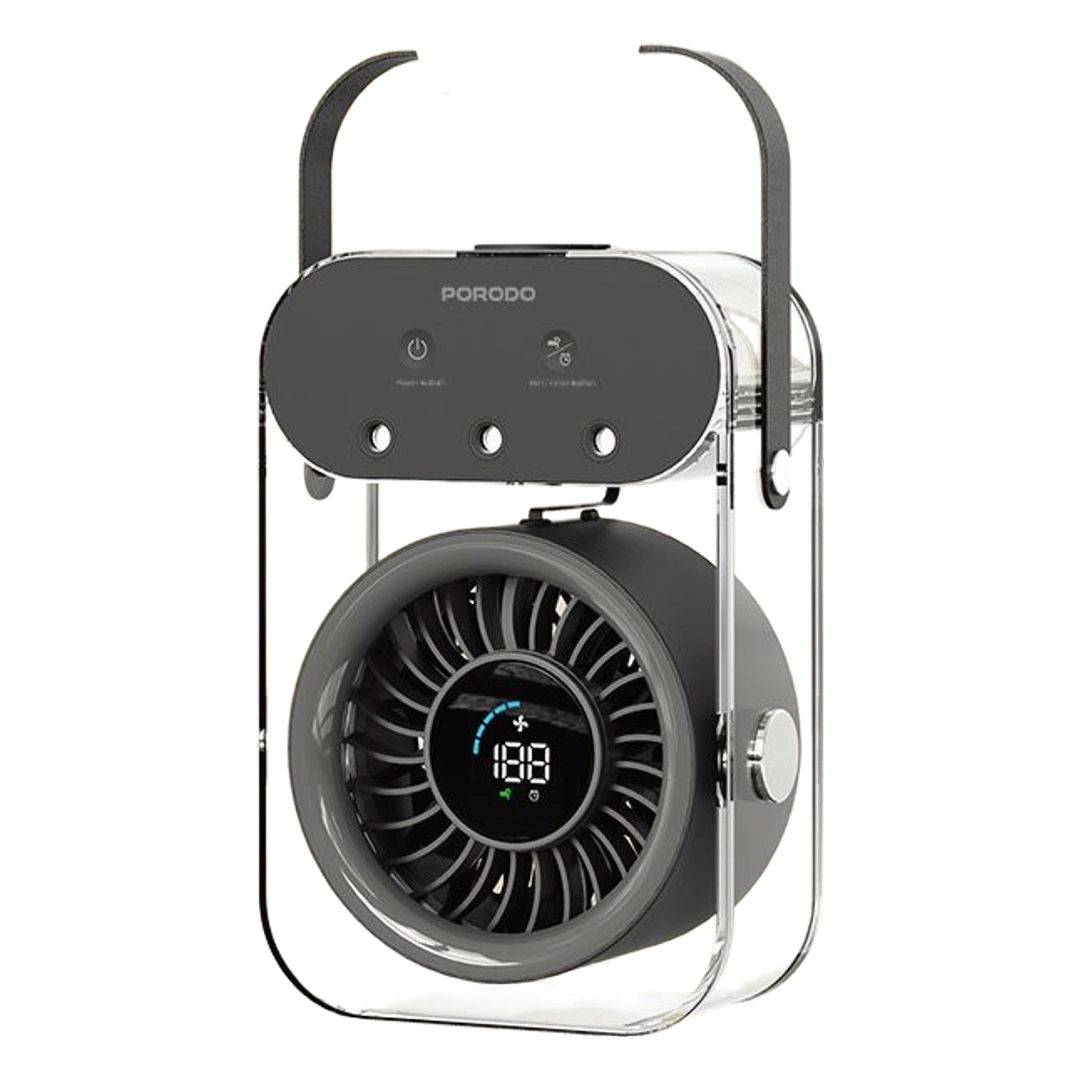 PORODO CHILLO AQUA PORTABLE MIST FAN WITH 500ML LARGE WATER TABK BLACK PDLFSTZH26BK thumbnail 2
