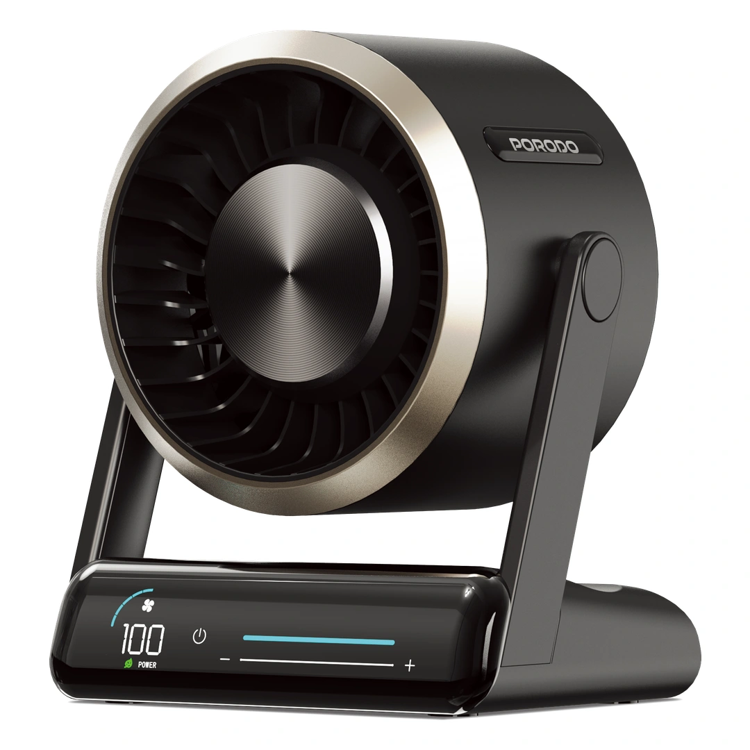 PORODO CHILLO CORE DESKTOP FAN WITH LED DISPLAY 6000MAH BLACK PDLFSTZH37BK