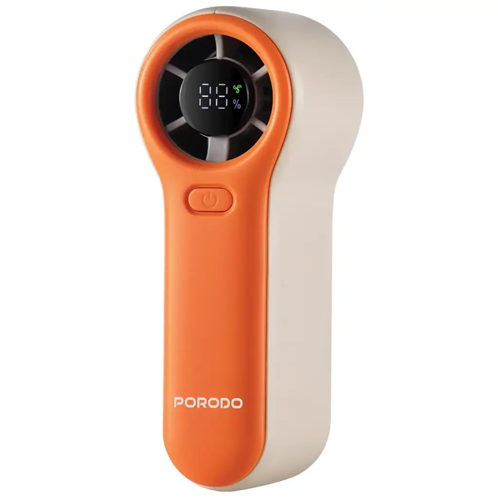 PORODO LIFESTYLE POCKET SIZE HANDHELD FAN WHITE ORANGE PDLSPF2228