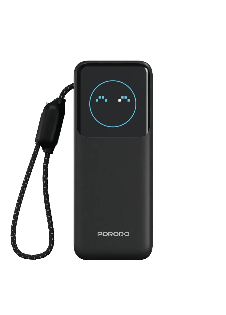 PORODO POLO II 20000MAH POWER BANK BUILT IN USB C CABLES BLACK PDPBFCH0101BK thumbnail 3