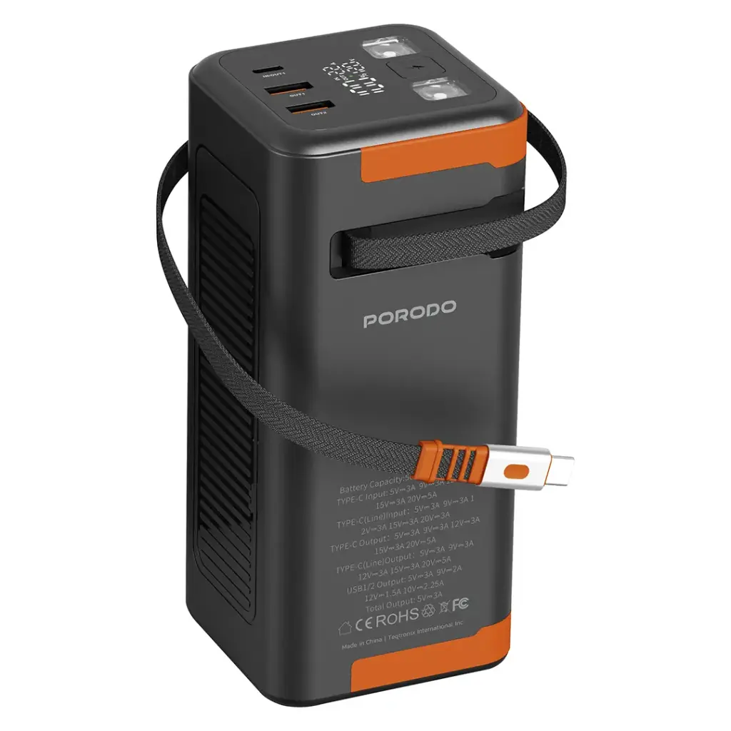 PORODO POWERBOOST 50000MAH POWERBANK WITH TYPE C CABLE PD20W PDPBFCH093BK