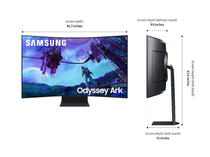 SAMSUNG 55 INCH ODYSSEY ARK 2ND GEN 165HZ CURVED UHD GAMING MONITOR SAMSUNG-LS55CG97WNWXXL thumbnail 4
