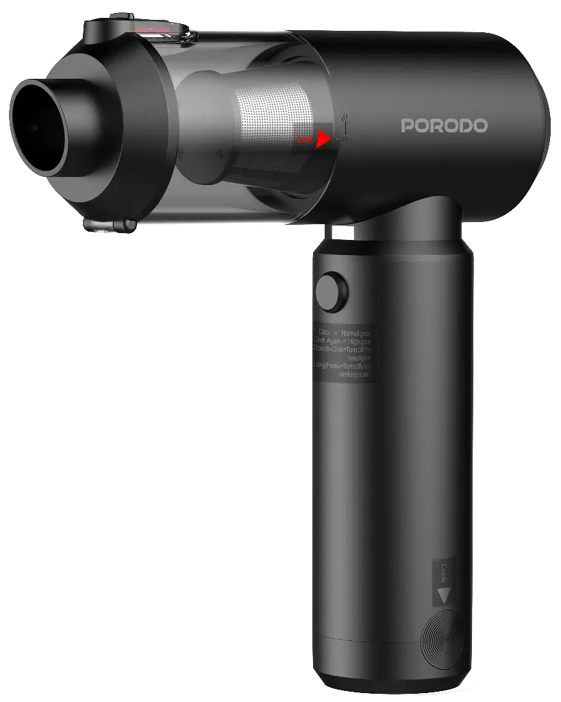PORODO TORNADO PRIME PORTABLE VACUUM CLEANER AND BLOWER 6000MAH POWER BANK BLACK-PDS5BK thumbnail 2