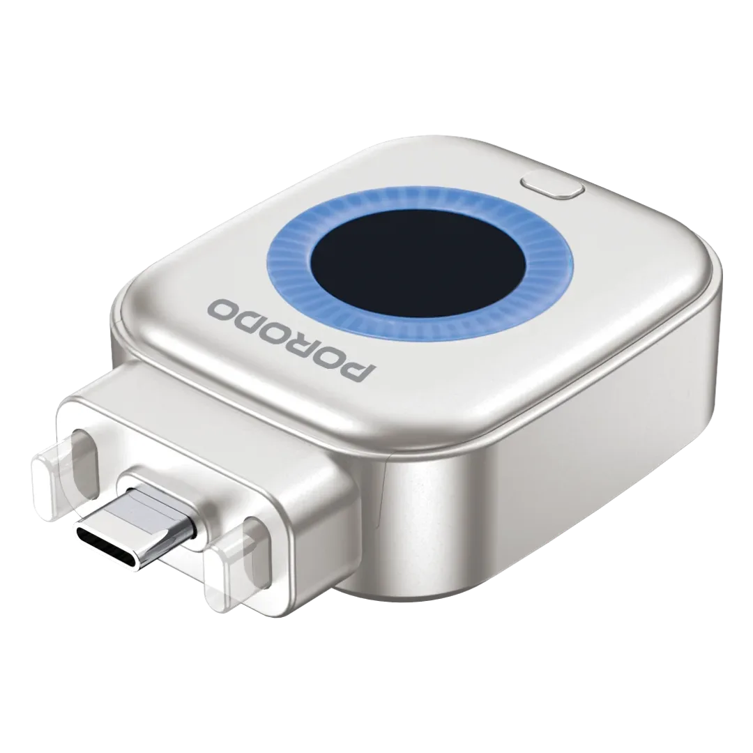 PORODO AUTO RELEASE SMART AUTO-CUTOFF CHARGING ADAPTER TYPE C COMPATIBLE SILVER PDSCX01SL