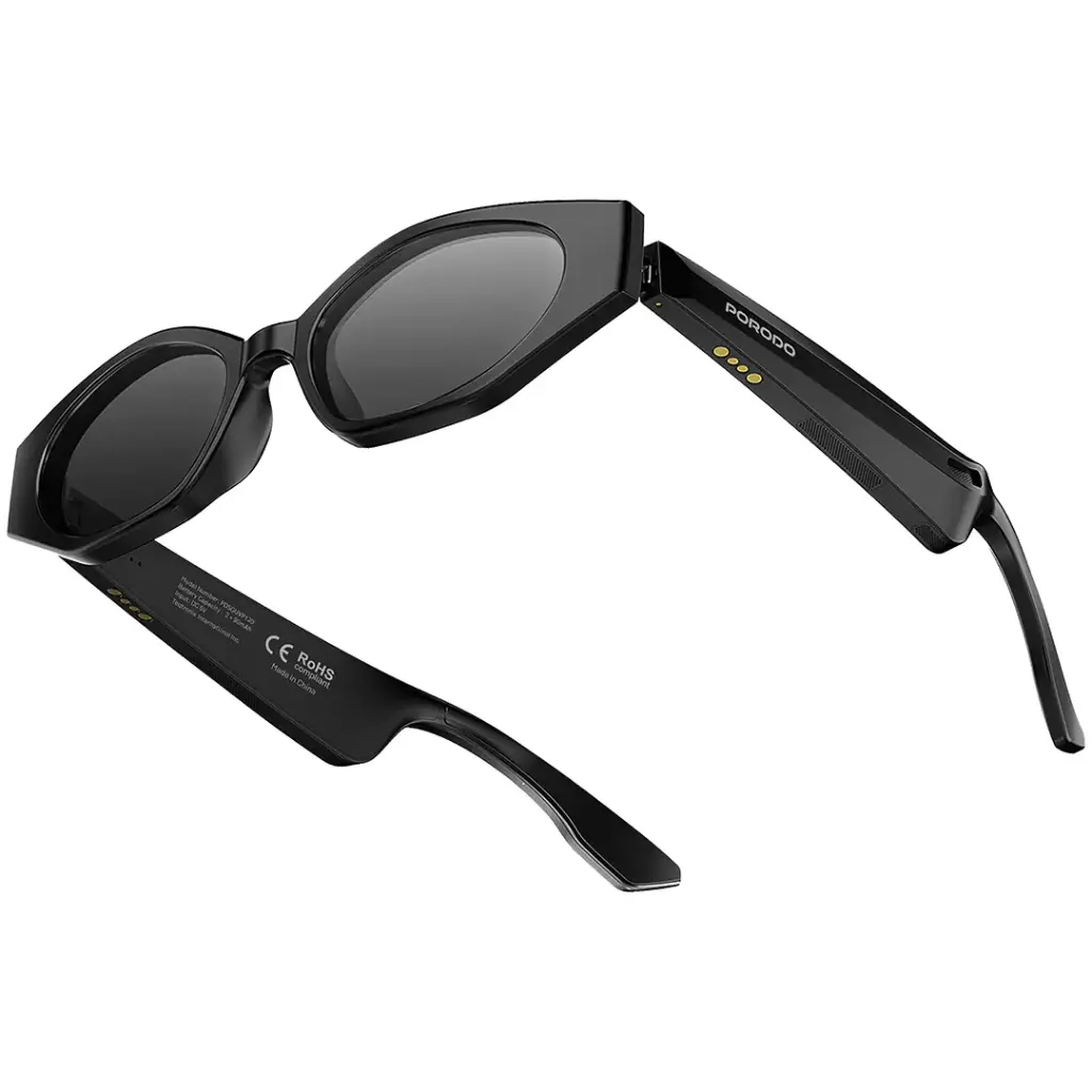 PORODO LIFESTYLE TIVORA AUDIO SMART SUNGLASSES BLACK PDSGUVP120BK
