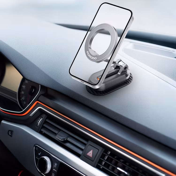 PORODO GRIPFOLD MAGSAFE ROTATABLE CAR MOUNT 360 DEGREE FULL ROTATION BLACK PDSKR06BK thumbnail 9