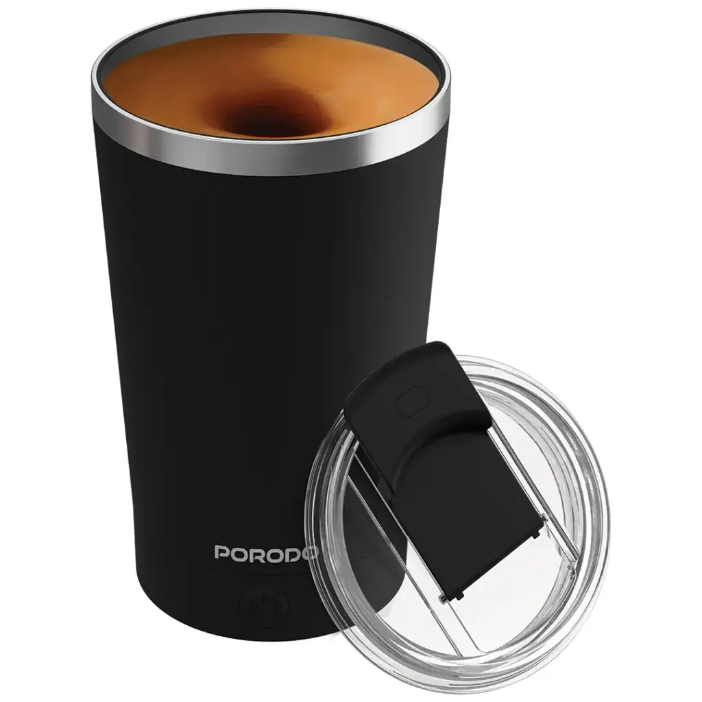 PORODO LIFESTYLE AUTOMATIC MAGNETIC STIRRING MUG HIGH SPEED MIXING BLACK PDSSMHQ168BK thumbnail 2