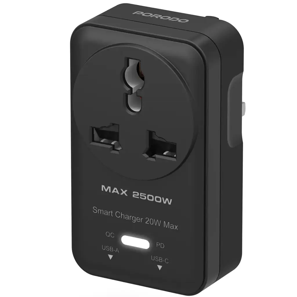 PORODO VELOCITAS UNIVERSAL AC WALL SOCKET BLACK PDUKAUN01DBK