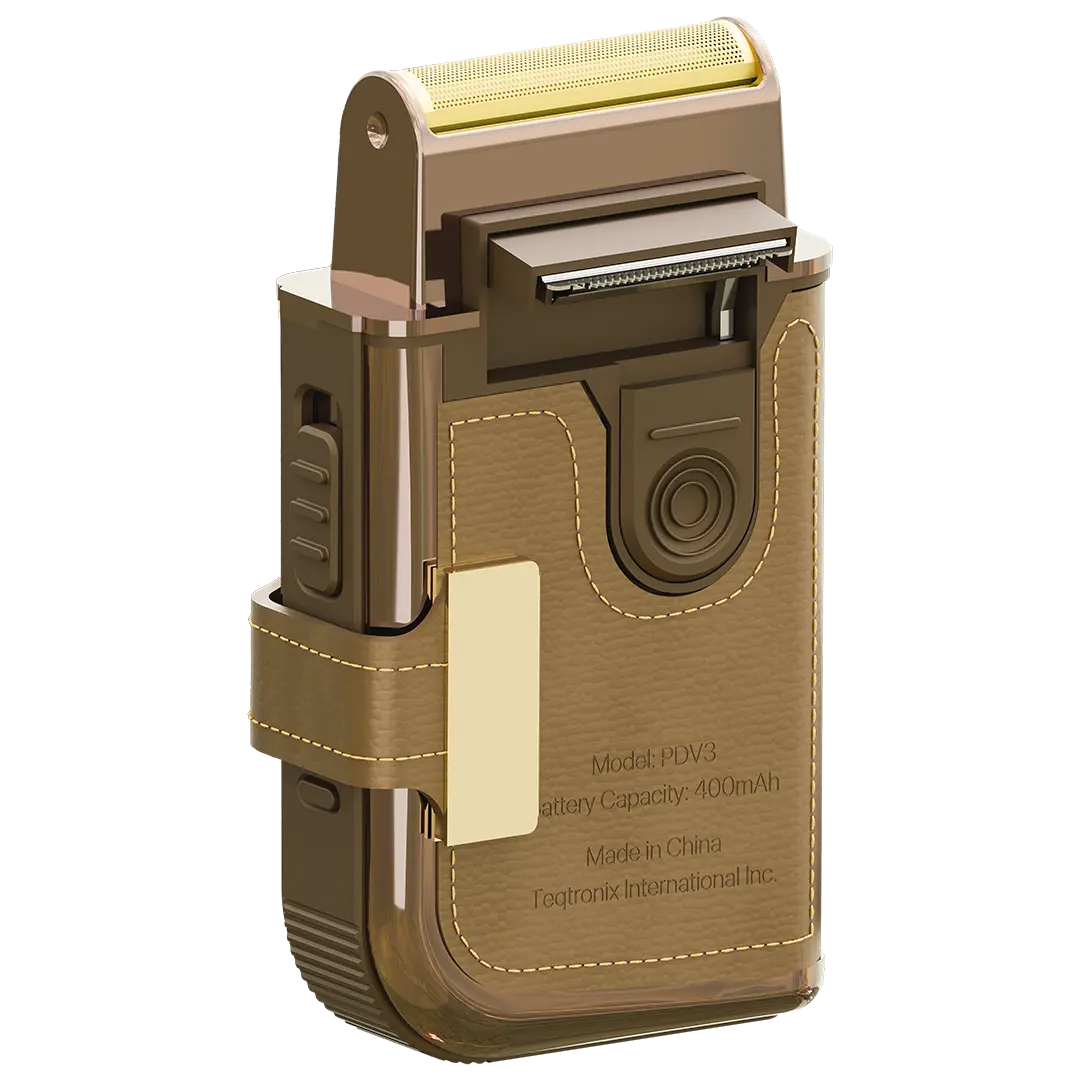 PORODO CLAVIS MULTI FUNCTIONAL SHAVER KIT BUILT IN TRIMMER AND MIRROR BROWN PDV3BR thumbnail 2