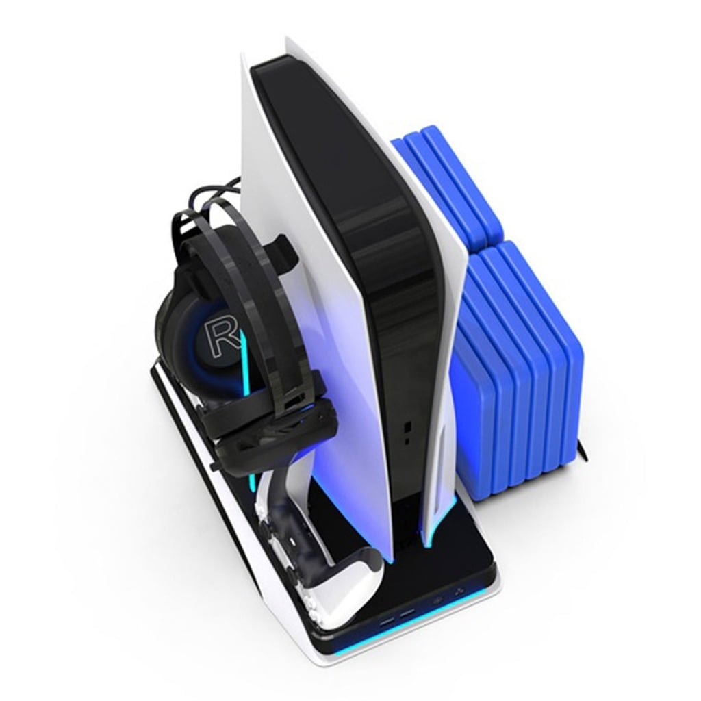 PORODO GAMING PS5 COOLING AND CHARGING HUB WITH BUILT IN SPEED TOUCH CONTROL BLACK WHITE PDX116 thumbnail 2