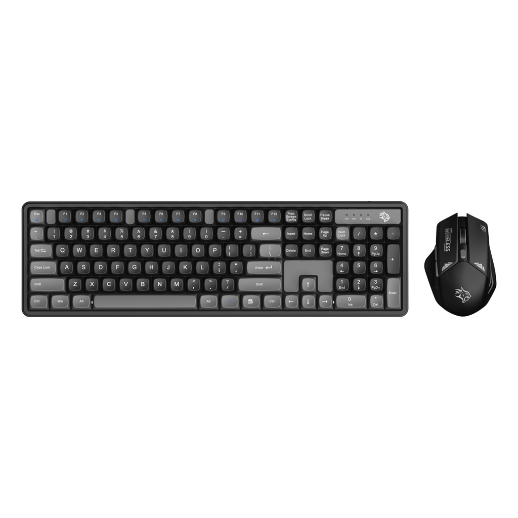 PORODO GAMING DESIGN WIRELESS ARABIC KEYBPARD MOUSE SET PDX225-GYB