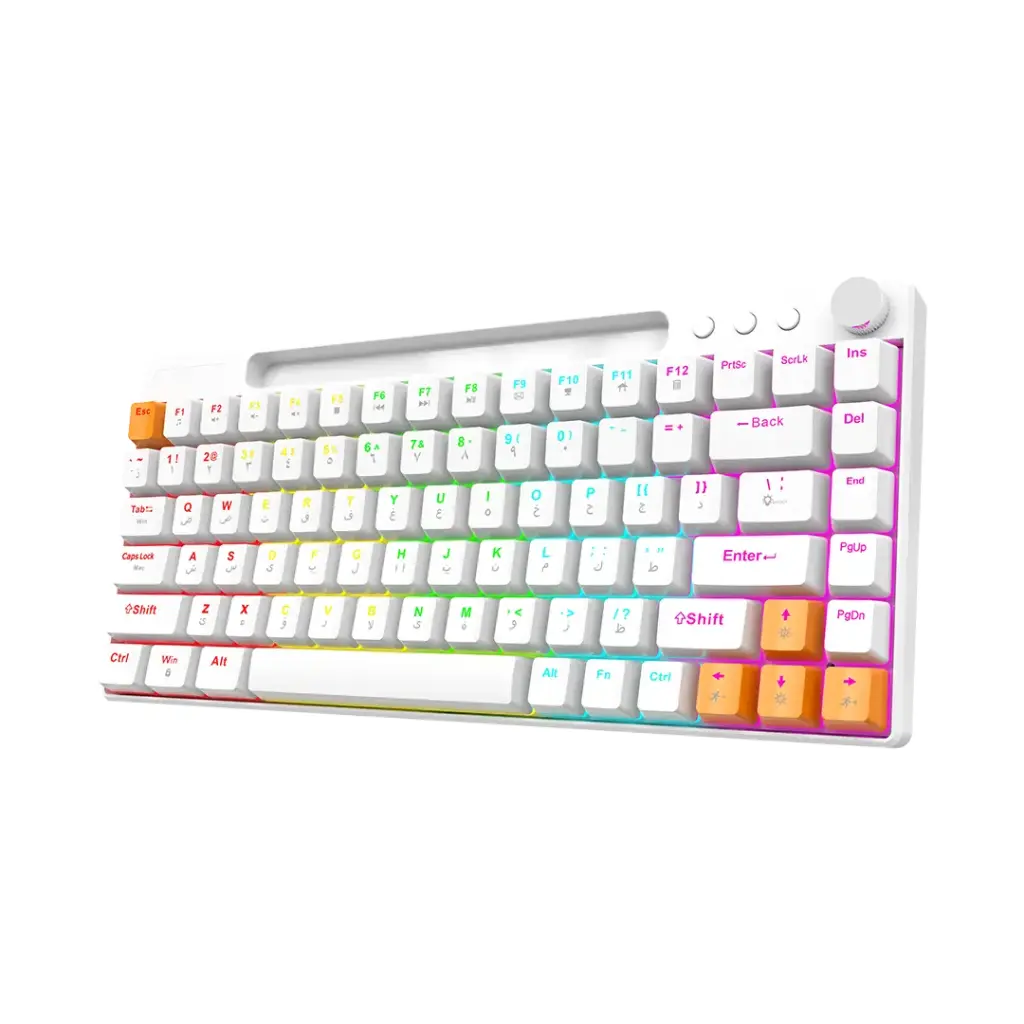 PORODO GAMING 84 KEYS MECHANICAL GAMING KEYBOARD WHITE PDX226-WH thumbnail 4
