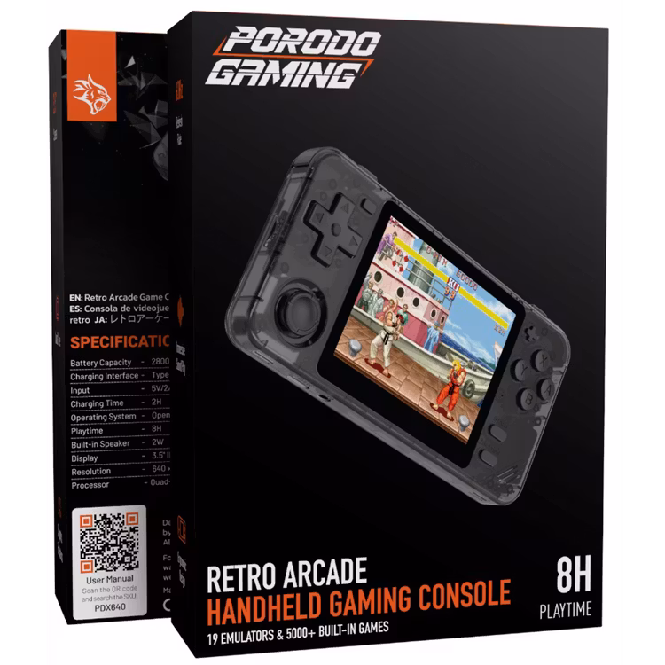 PORODO GAMING RETRO ARCADE HANDHELD GAMING CONSOLE GREY PDX640GY thumbnail 5