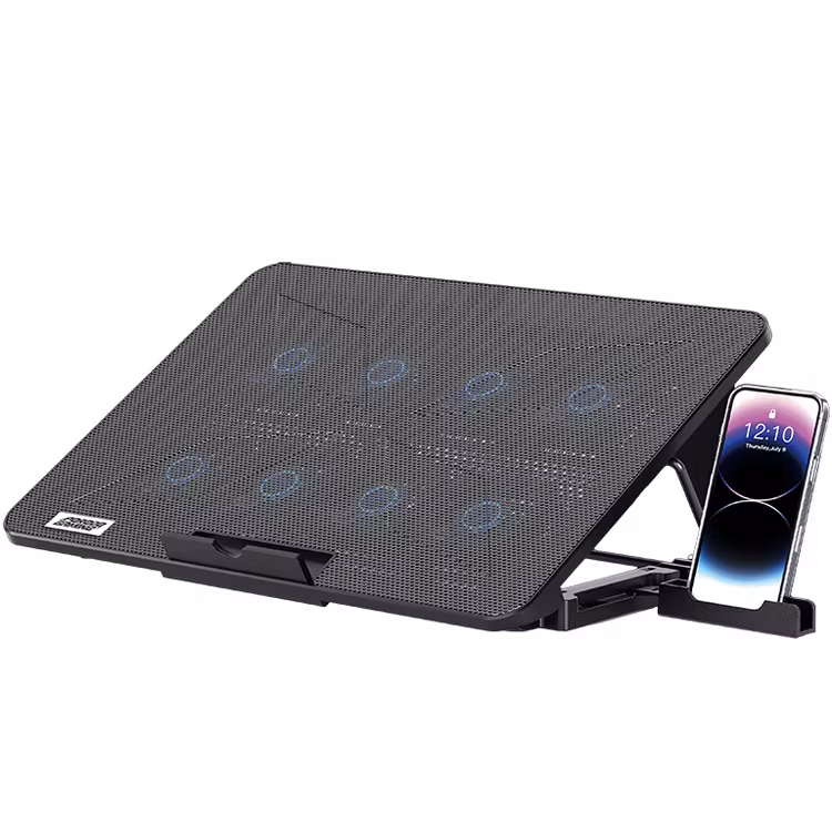 PORODO GAMING 8 FAN ERGONOMIC LAPTOP COOLING STAND BLACK PDXF5CPBK