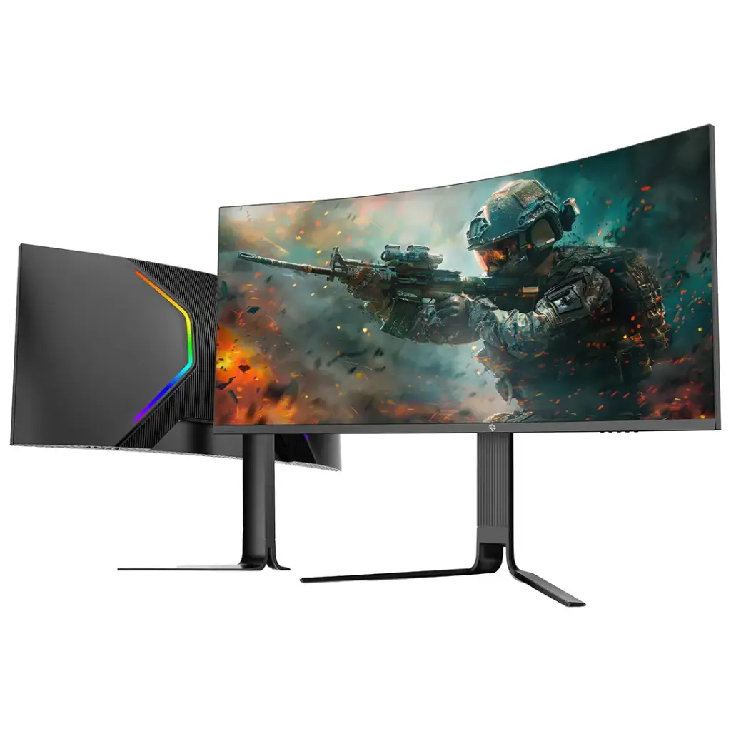 PORODO GAMING 34 INCH CURVED ULTRA WIDE QHD 200HZ GAMING MONITOR WITH ERGONOMIC 3 AXIS STAND PDXV34200BK