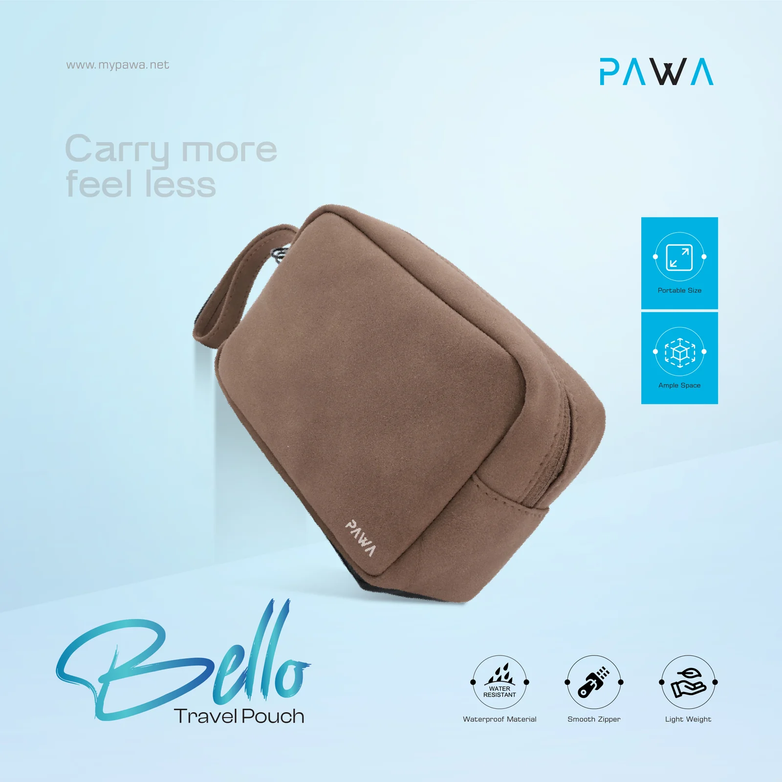 PAWA BELLO TRAVEL POUCH BROWN PW-TPHBG069-BR thumbnail 3