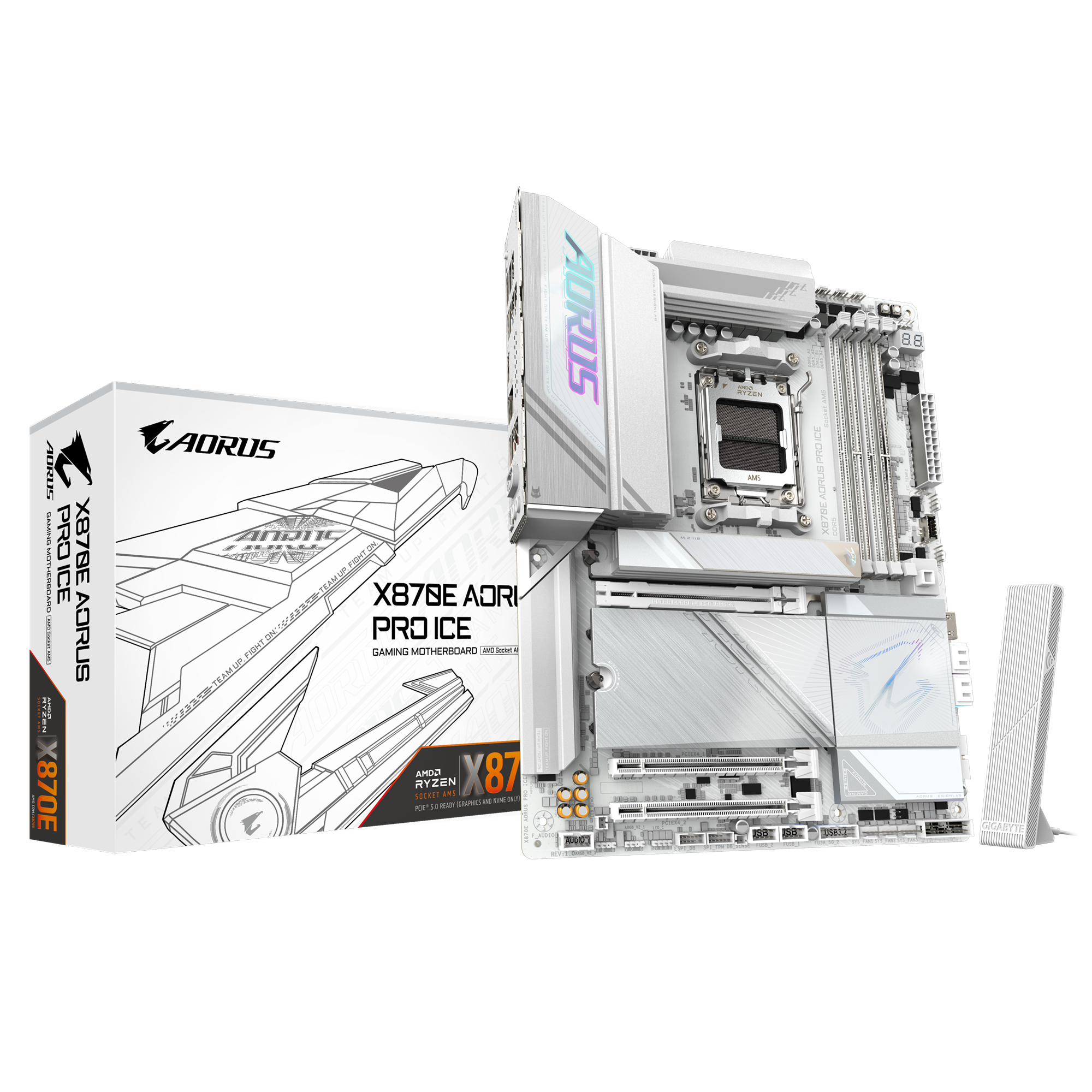 GIGABYTE AMD X870E AORUS PRO ICE AM5 DDR5 PCIE 5.0 ATX MOTHERBOARD 9MX87EPRE