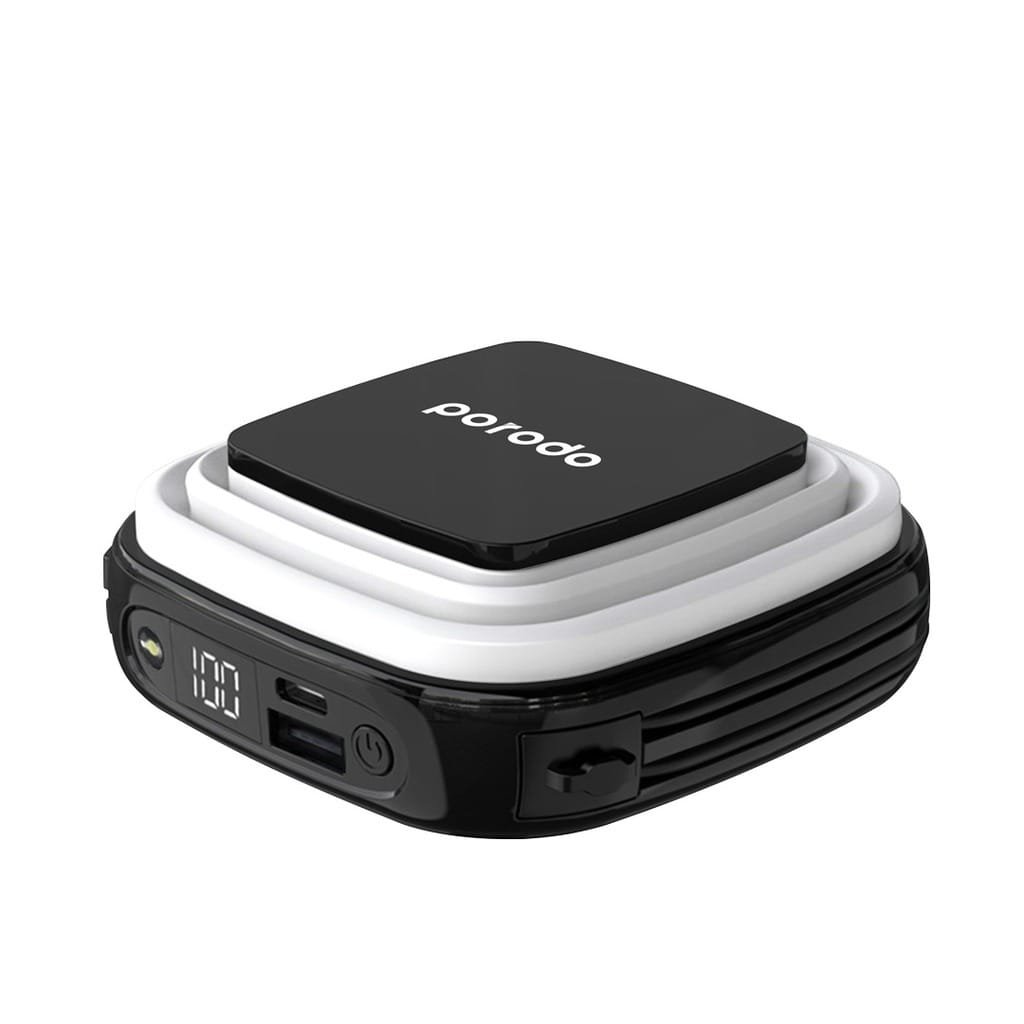 PORODO OUTDOOR NIGHT LIGHT POWERBANK 10000mAH INTEGRATED LIGHTNING/TYPE C BLACK PD-PBFCH030-BK thumbnail 5