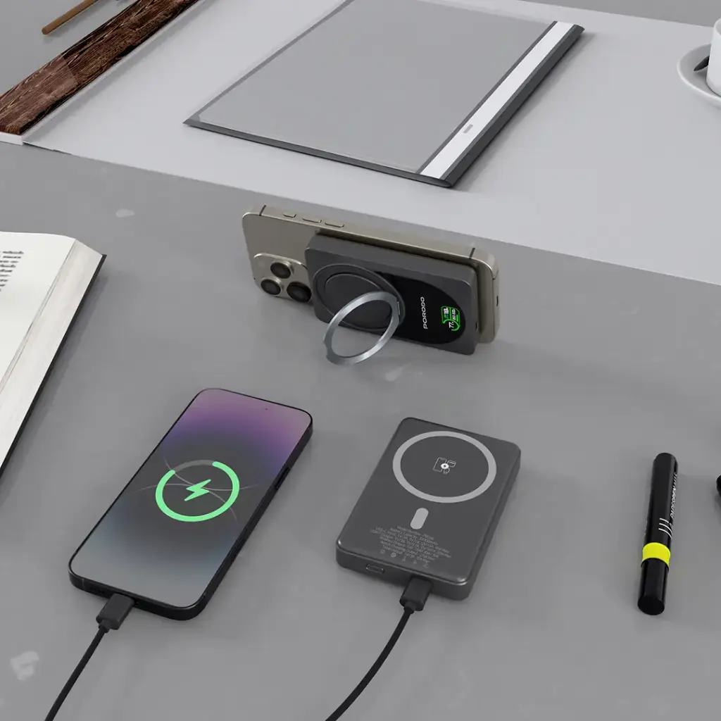 PORODO 10000MAH QI2 WIRELESS POWERBANK DARK GREY PDPBFCH086DG thumbnail 3