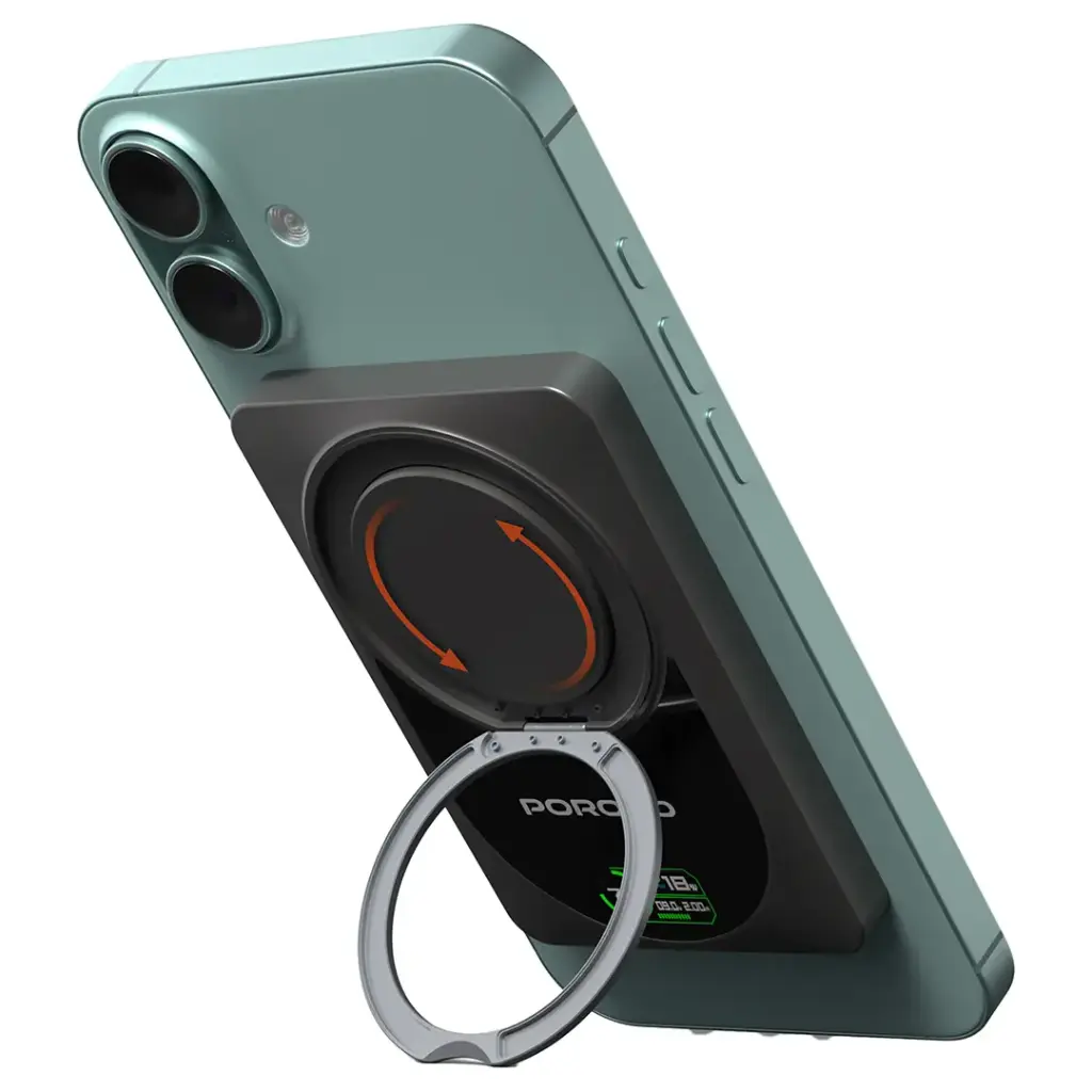 PORODO 10000MAH QI2 WIRELESS POWERBANK DARK GREY PDPBFCH086DG thumbnail 2