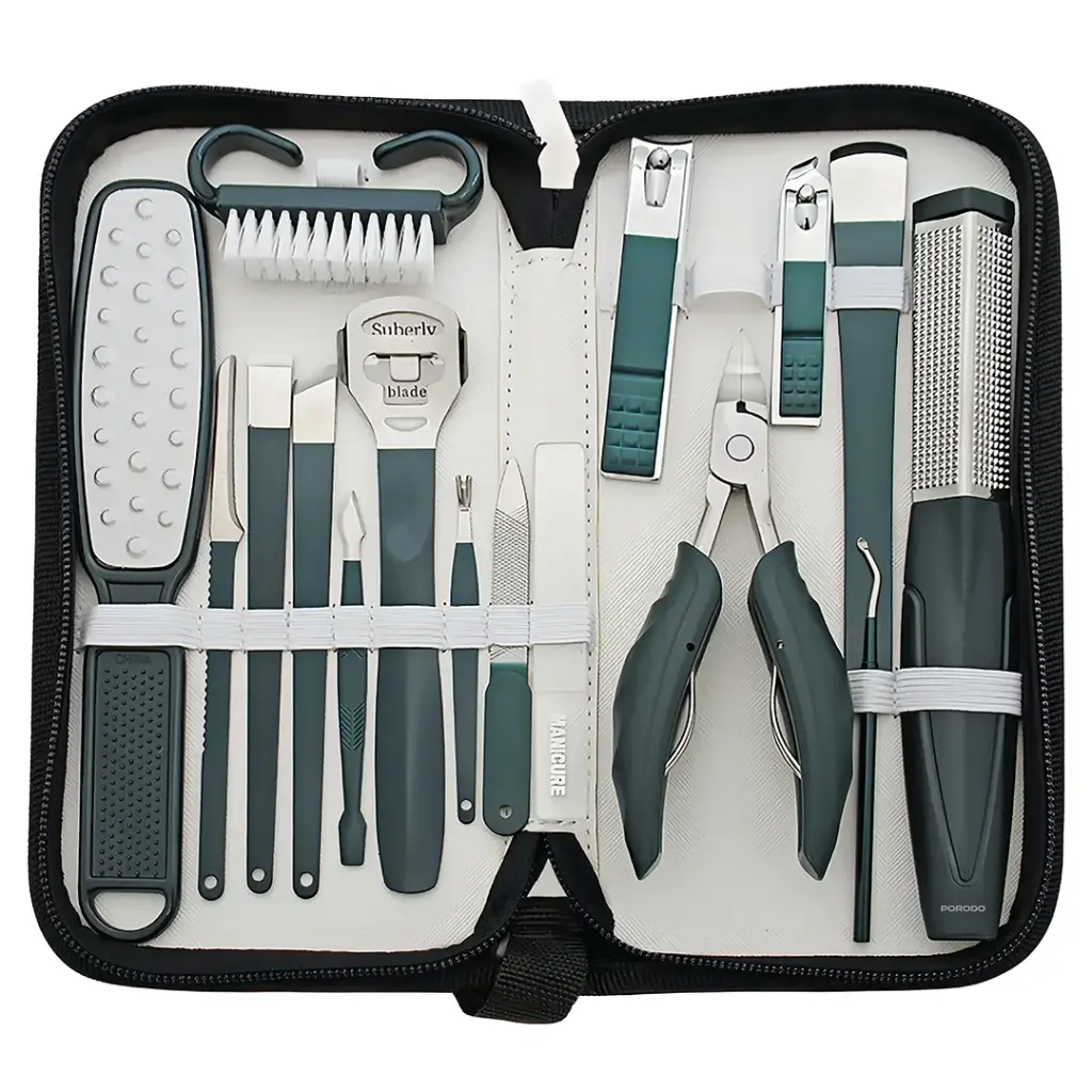 PORODO 16 IN 1 PORTABLE NAIL CLIPPER SET GREEN PDLFST8010GN thumbnail 3