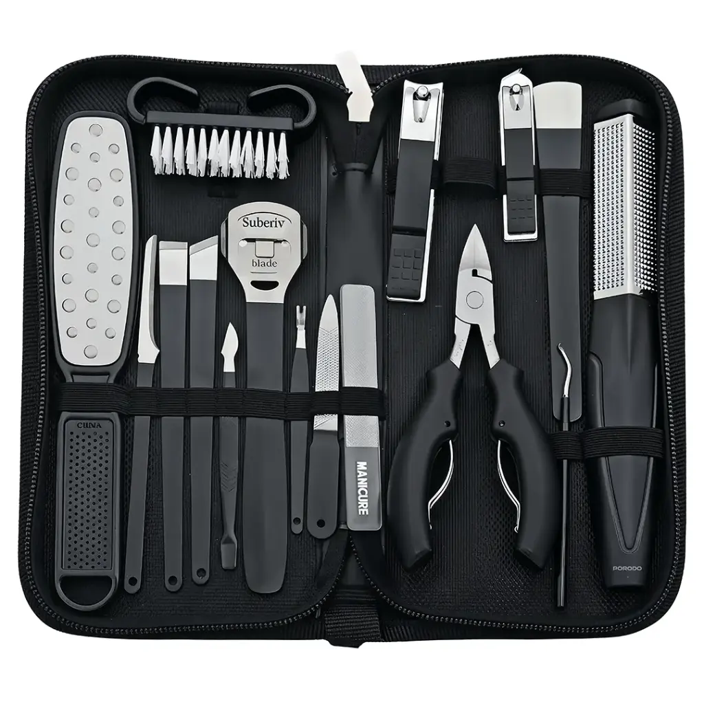 PORODO 16 IN 1 PORTABLE NAIL CLIPPER SET BLACK PDLFST8010BK thumbnail 3