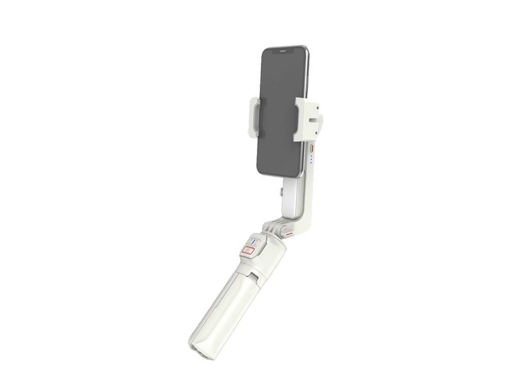 PORODO 2 AXIS GIMBAL STABILIZER EXTENSION ROD AND BUILT IN TRIPOD WHITE PD-ASGMRC-WH