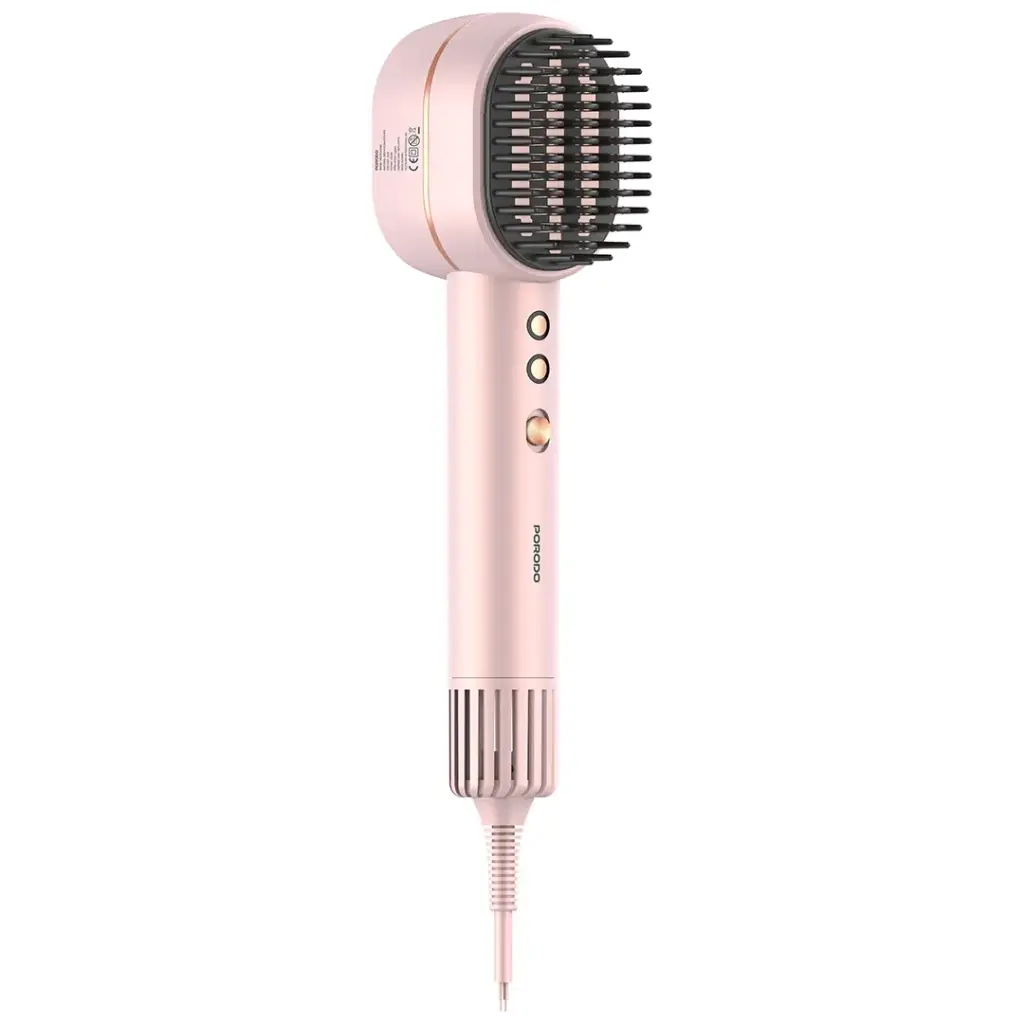 PORODO 2 IN 1 HAIR DRYER AND STRAIGHTENER BRUSH PINK PDLFSTAE581PK thumbnail 2