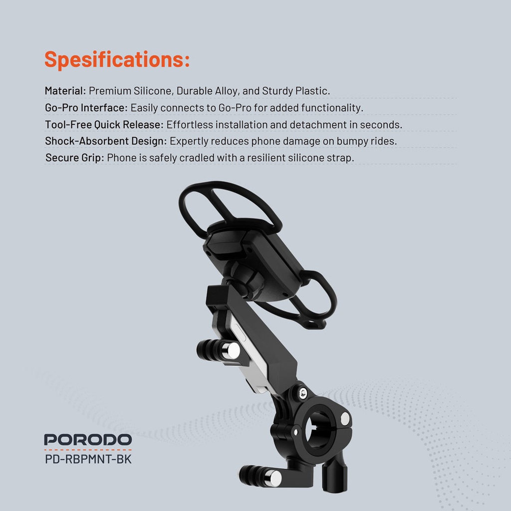 PORODO SHOCK-ABSORPTION BICYCLE MOUNT PD-RBPMNT-BK thumbnail 3