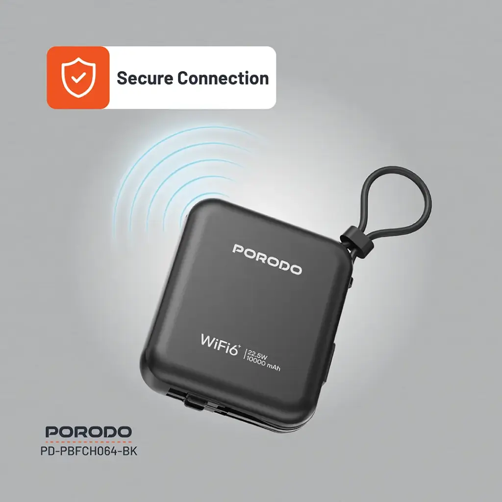 PORODO 4G LTE WIFI 6 POCKET ROUTER PD22.5W BLACK PD-PBFCH064-BK thumbnail 9
