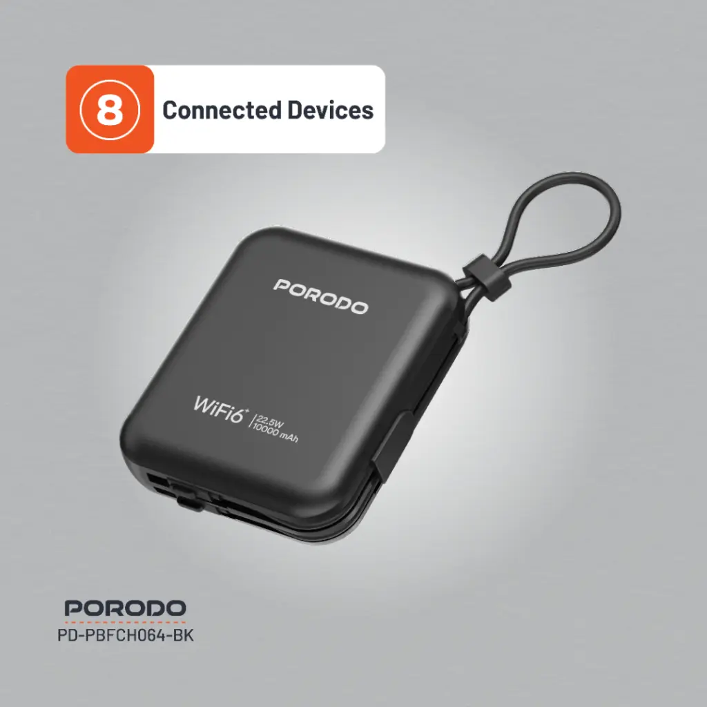 PORODO 4G LTE WIFI 6 POCKET ROUTER PD22.5W BLACK PD-PBFCH064-BK thumbnail 11
