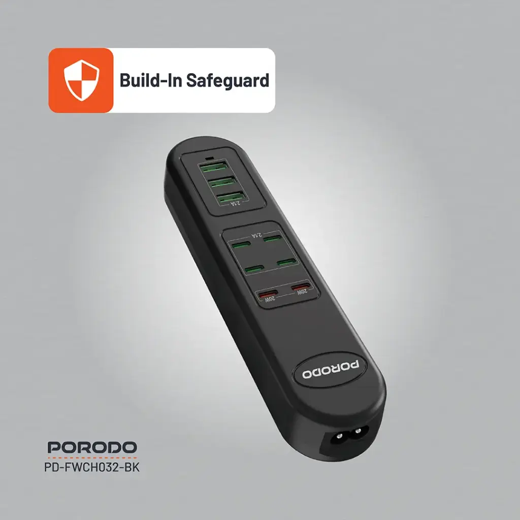 PORODO 50W MULTI PORT USB CHARGING HUB BLACK PD-FWCH032-BK thumbnail 10