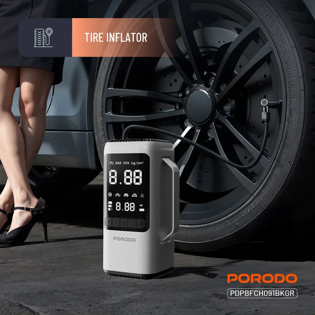 PORODO 6 IN 1 MULITI FUNCTIONAL POWER TOOL JUMP STARTER AIR COMPRESSOR POWERBANK PDPBFCH091BKGR thumbnail 8