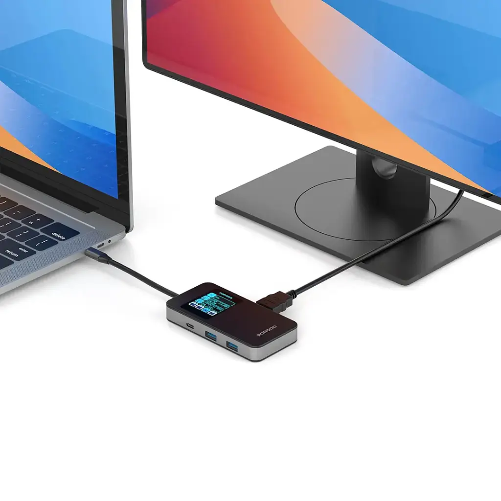 PORODO 6 IN 1 MULTI PORT USB C HUB GRAY PDTC630GY thumbnail 9