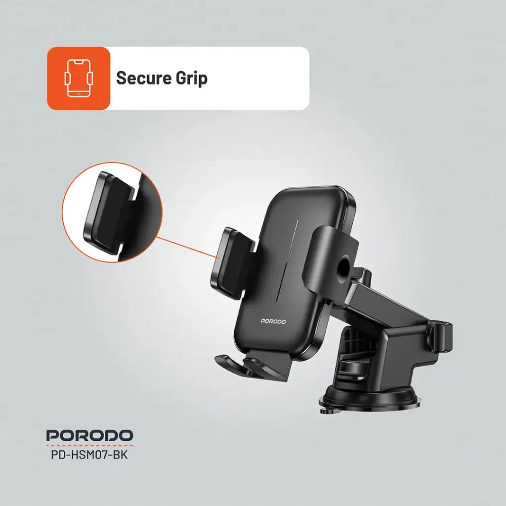 PORODO ADJUSTABLE CLAMPS DASH AND WINDSHIELD MOUNT BLACK PD-HSM07-BK thumbnail 5