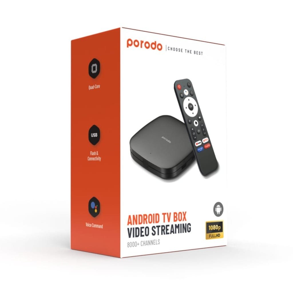 PORODO ANROID TV BOX 1080P 2GB RAM 8G ROM BLACK PD-ANTVB-BK thumbnail 2