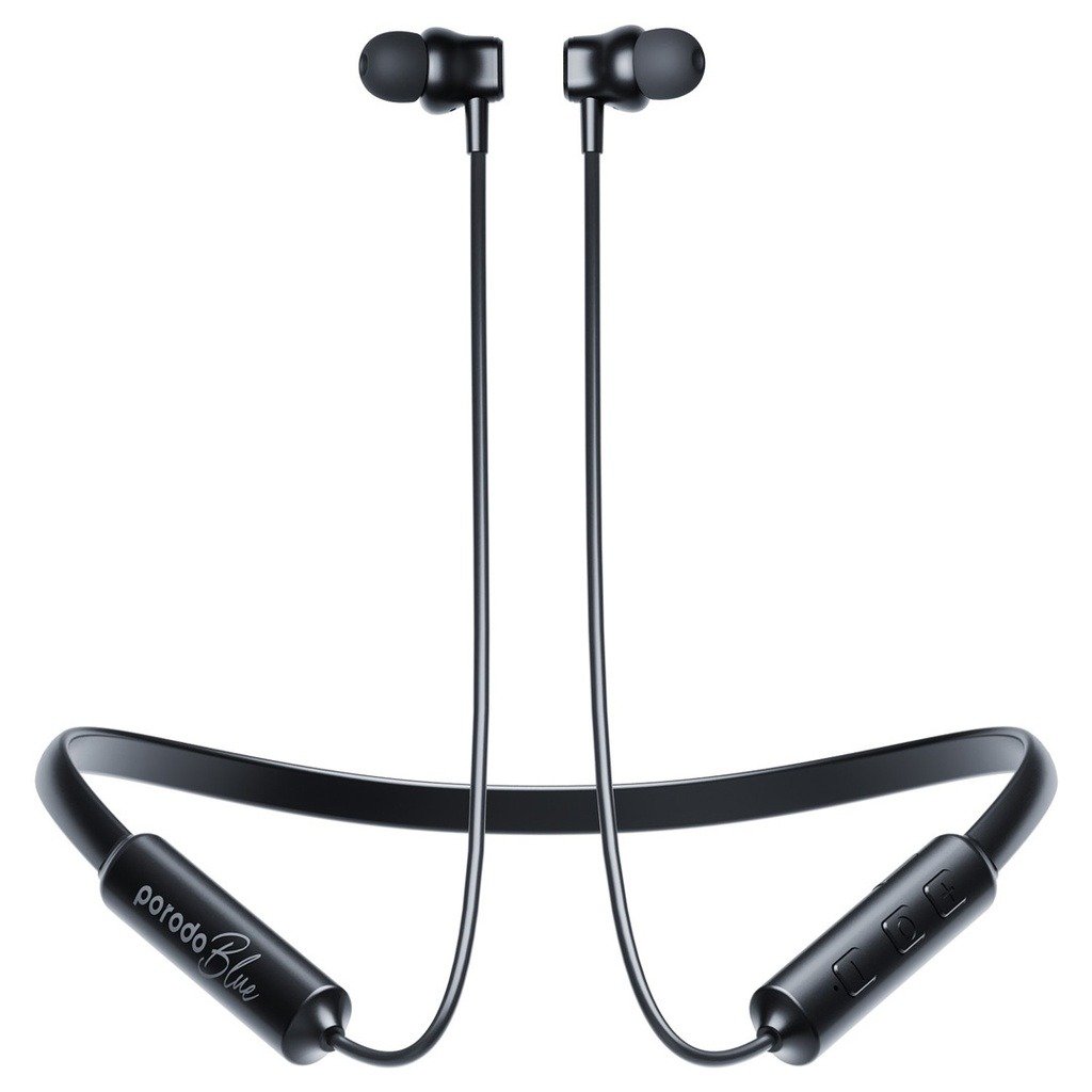 Porodo Blue ENC Neckband In-Ear Earphone Black PB-NKBIE-BK thumbnail 2