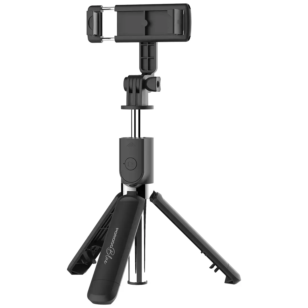 PORODO BLUE FLEXI TRIPOD SELFIE STICK WITH FOLDABLE TRIPOD BLACK PBS03SSTBK thumbnail 2