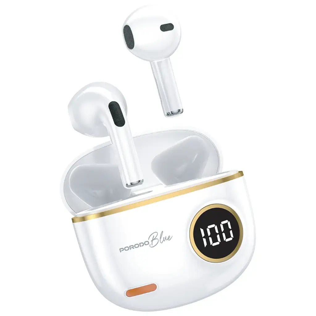 PORODO BLUE POP TUNE TRUE WIRELESS DEEP BASS EARBUDS WHITE PBSTS190WH thumbnail 3