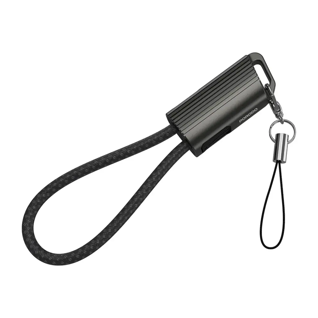 PORODO CHARGELOOP KEYCHAIN USB C TO USB C DATA CABLE BLACK PDCBL0047BK thumbnail 3