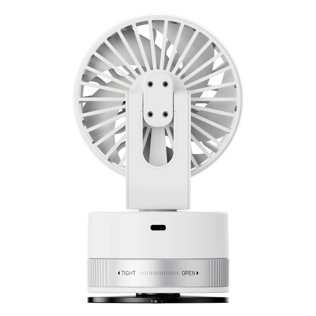 PORODO CHILLO LUXE PORTABLE SUCTION CUP FAN WITH 4000 MAH RECHARGEABLE BATTERY WHITE PDLFSTF608WH thumbnail 2
