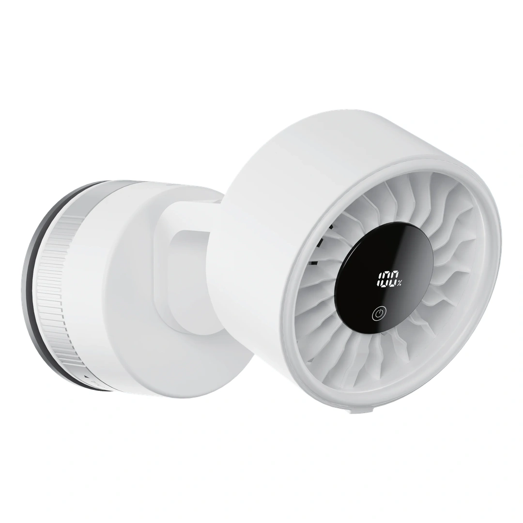 PORODO CHILLO LUXE PORTABLE SUCTION CUP FAN WITH 4000 MAH RECHARGEABLE BATTERY WHITE PDLFSTF608WH