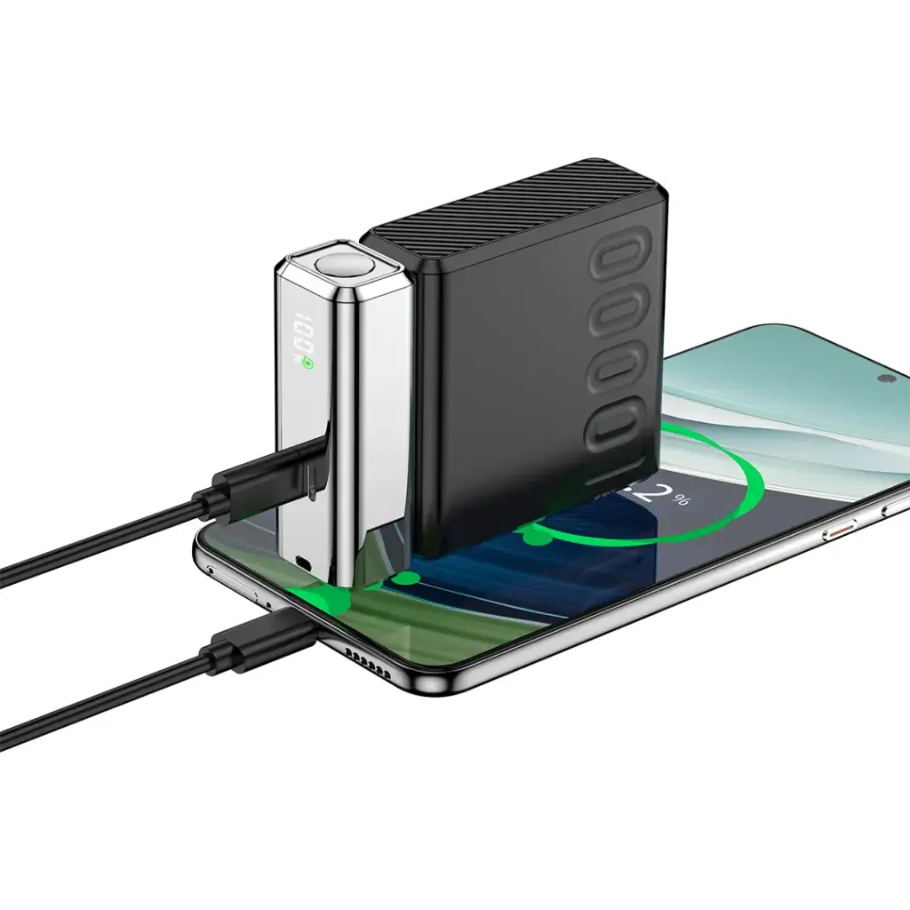 PORODO PD35W CHROME VOLT 10000MAH POWER BANK WITH LED DIGITAL DISPLAY BLACK PDPBFCH088BK thumbnail 2